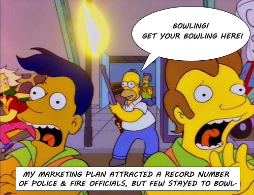 homer simpson works at the bowling alley